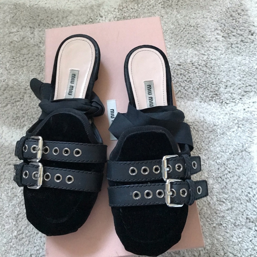 Miu Miu ankle strap flats